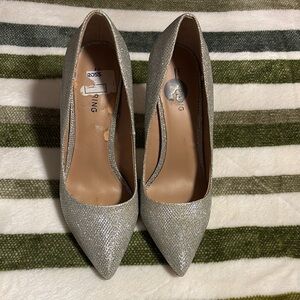 Call It Spring Silver Glitter Heels